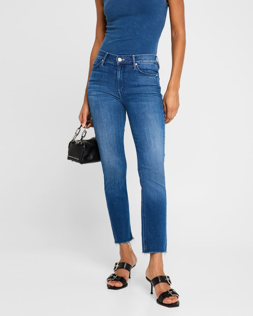The Mid-Rise Dazzler Ankle Fray Jeans
