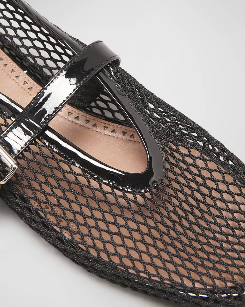 Mesh Mary Jane Ballerina Flats