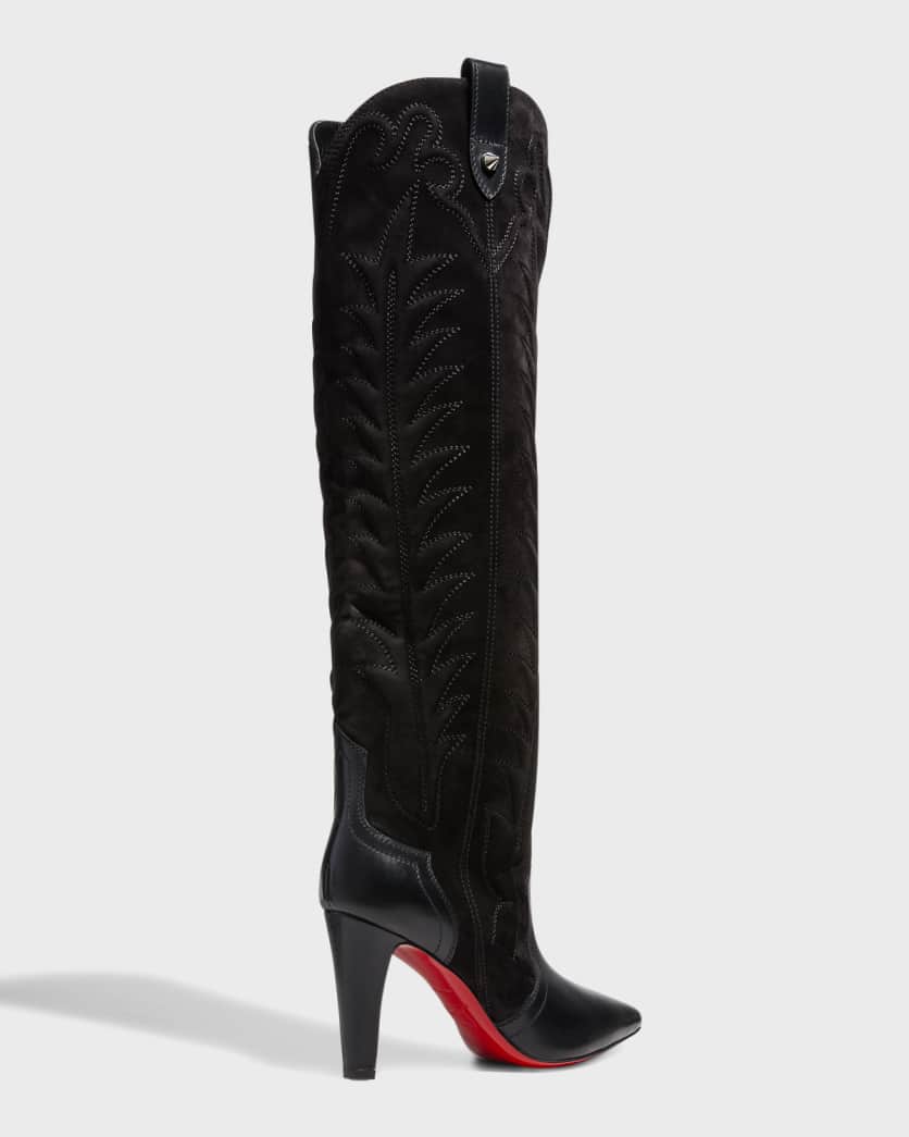 Santia Botta Mixed Leather Red Sole Boots