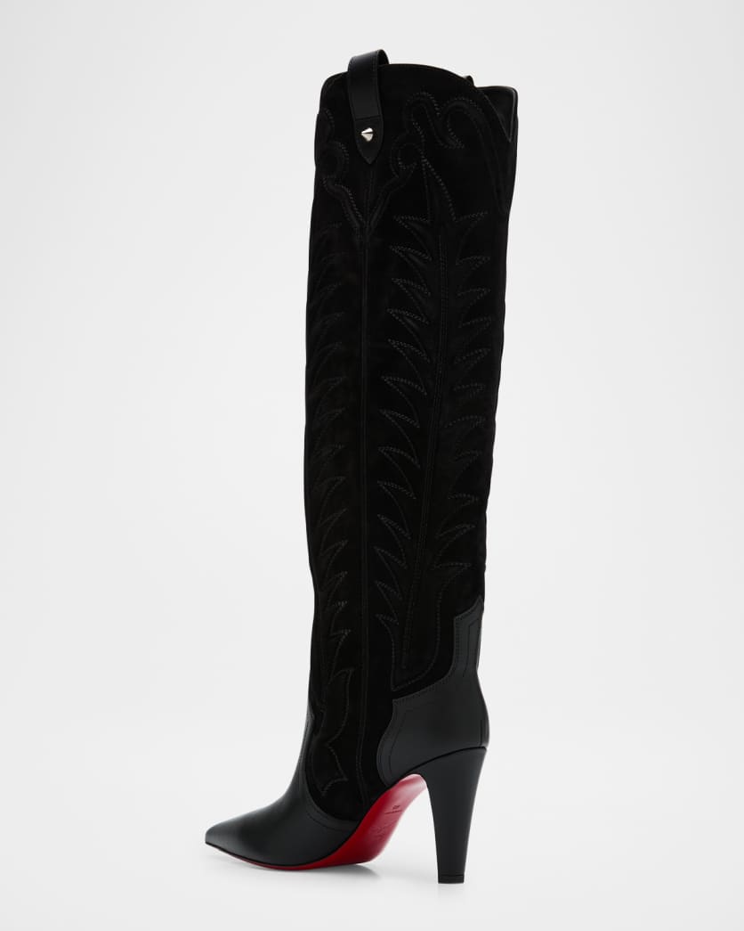 Santia Botta Mixed Leather Red Sole Boots