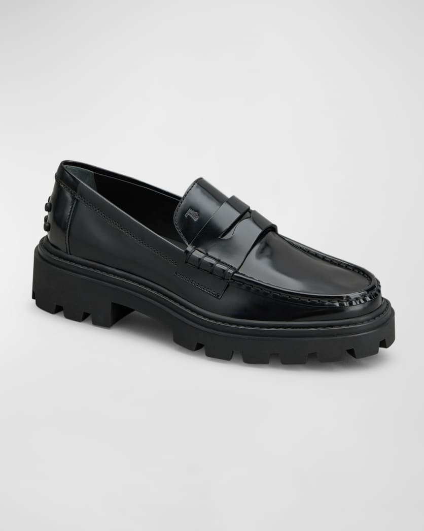 Calfskin Lug-Sole Penny Loafers