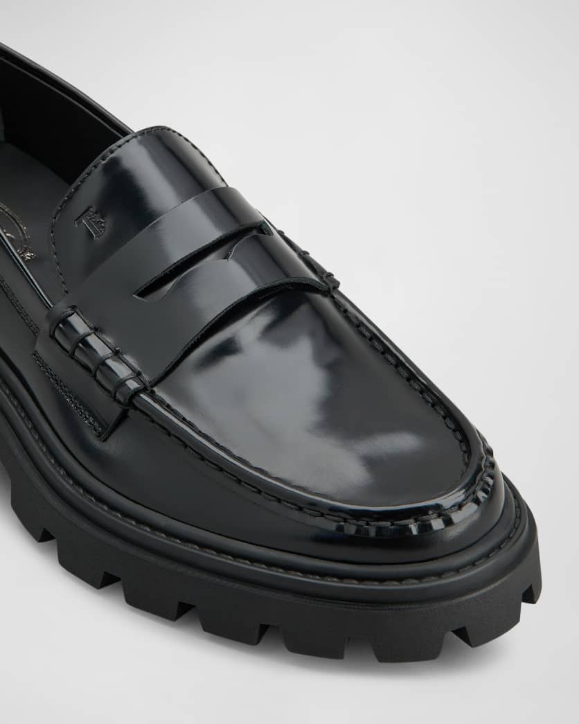 Calfskin Lug-Sole Penny Loafers