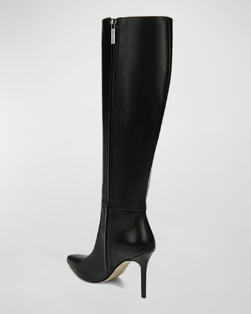Lisa Leather Stiletto Wide-Calf Knee Boots 2