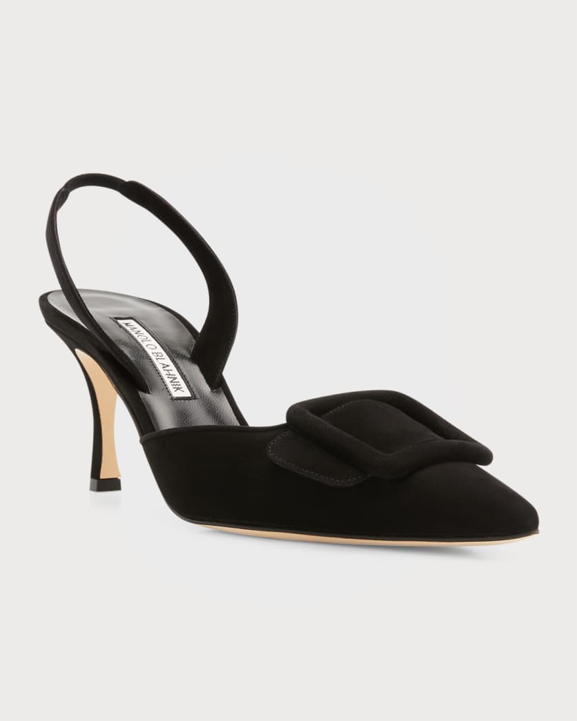 Maysli Suede Buckle Halter Pumps 1