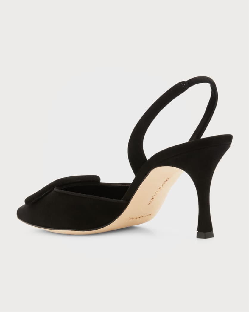 Maysli Suede Buckle Halter Pumps 2