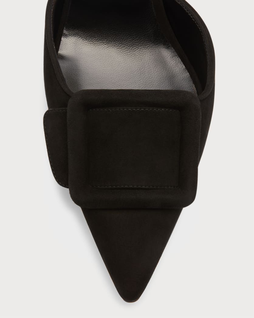 Maysli Suede Buckle Halter Pumps 3