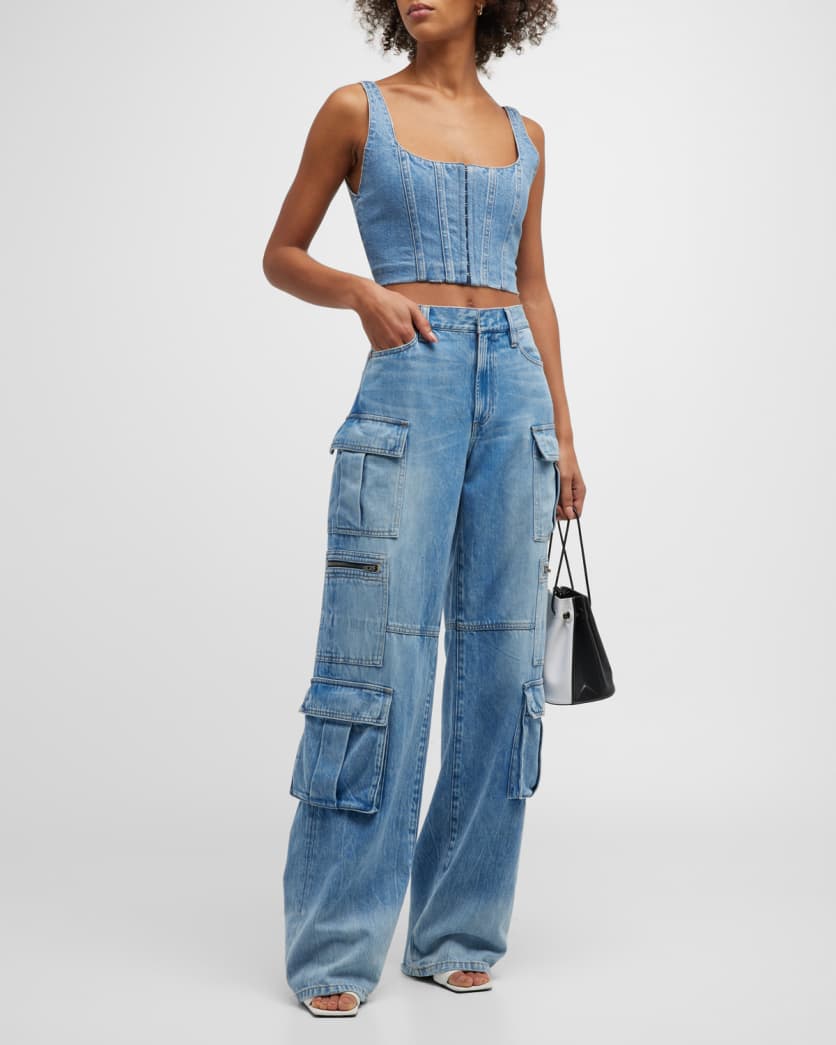 Cay Baggy Denim Cargo Pants
