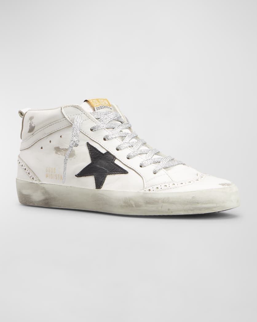 Mid Star Leather Wing-Tip Sneakers
