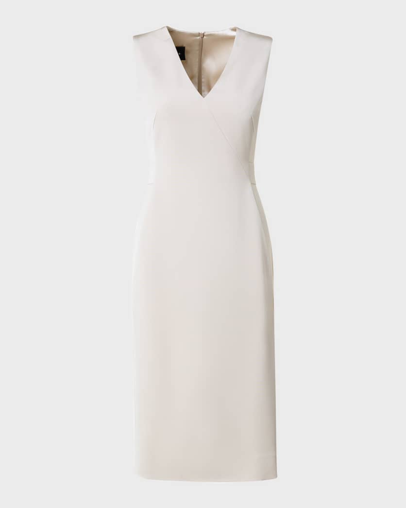 Silk Crepe Sheath Dress with Side Slits 1