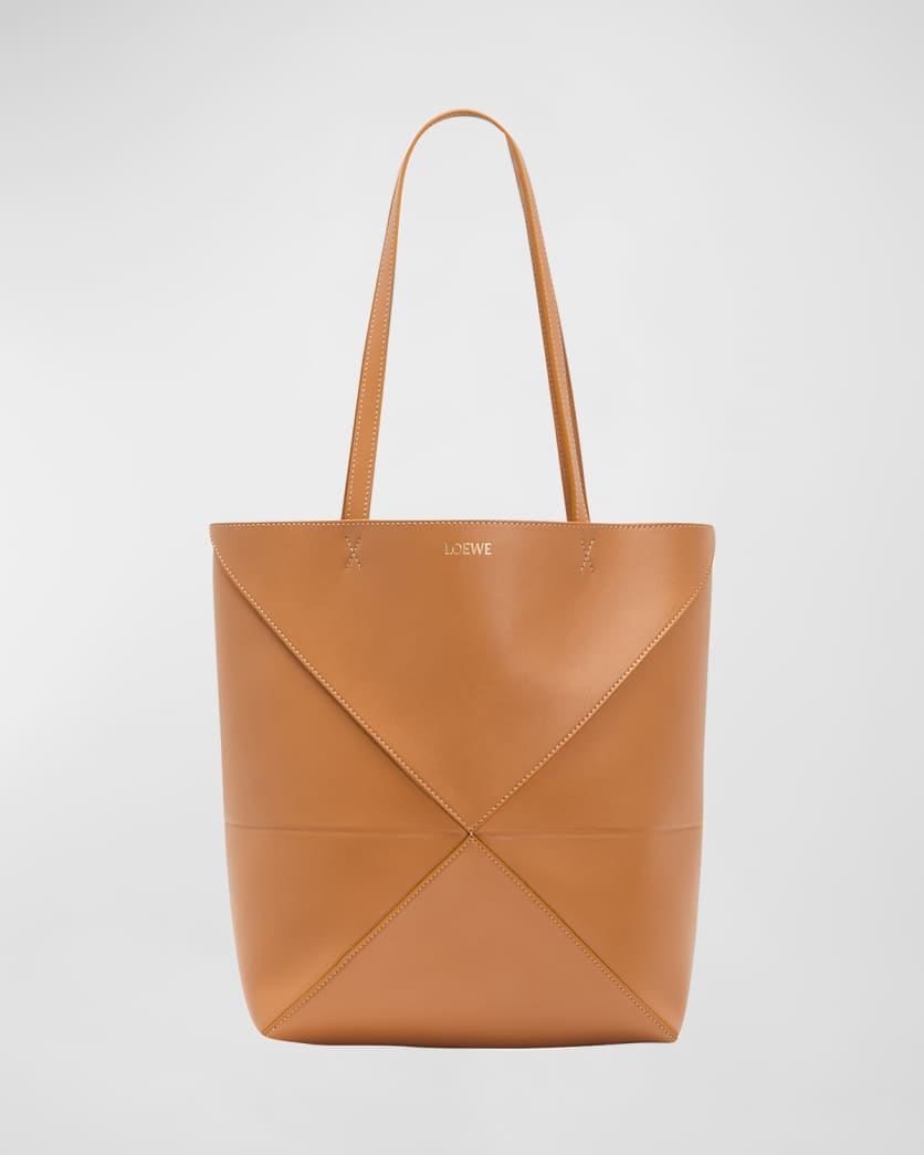 Puzzle Fold Medium Tote Bag in Shiny Leather 0