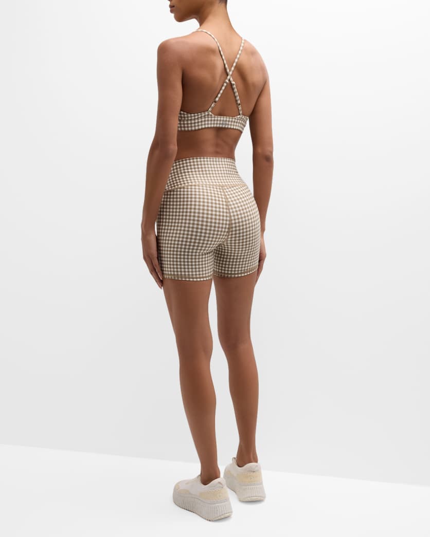 Airlift Gingham-Print Splendor Sports Bra