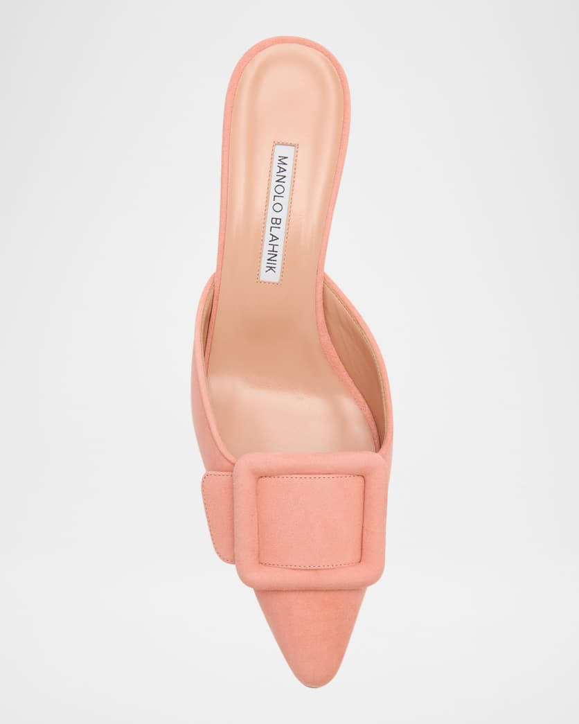 Maysale Suede Buckle Mules
