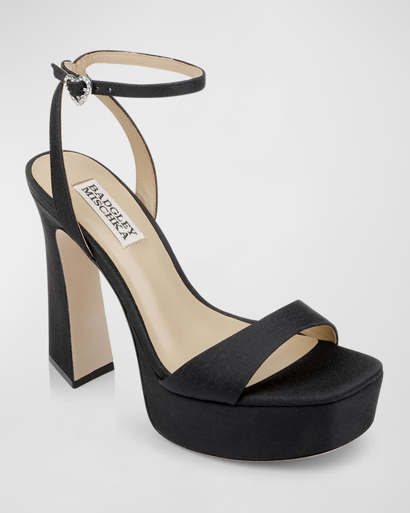 Caia Crystal Heart Platform Sandals