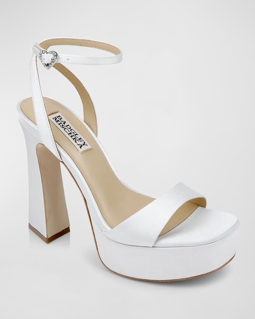 Caia Crystal Heart Platform Sandals