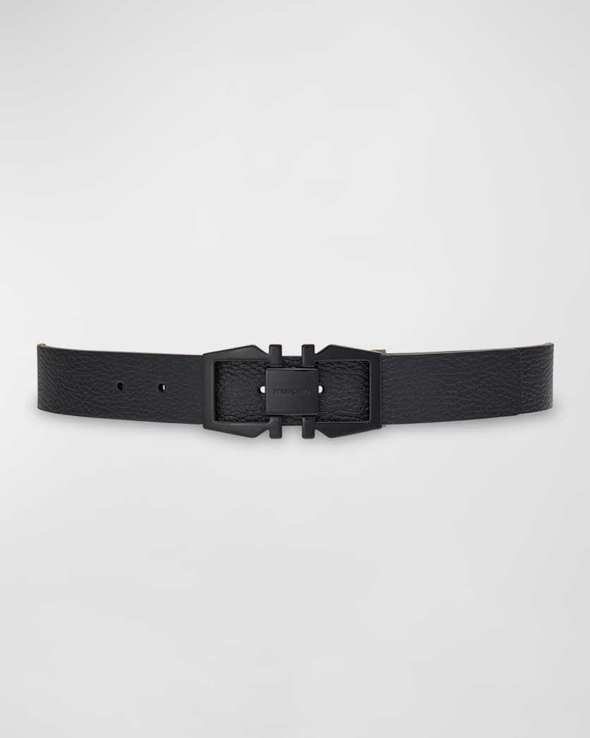 Men's Gancini-Embossed Reversible Leather Belt