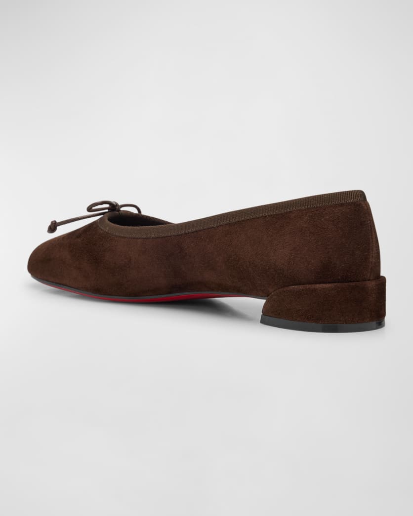 Sweetie Suede Bow Red Sole Ballerina Flats