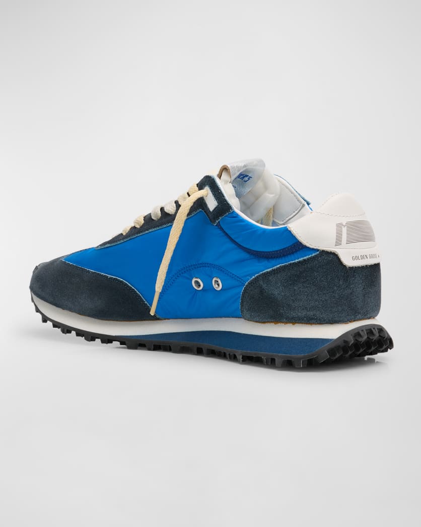 Men's Marathon Nylon and Suede Low-Top Sneakers