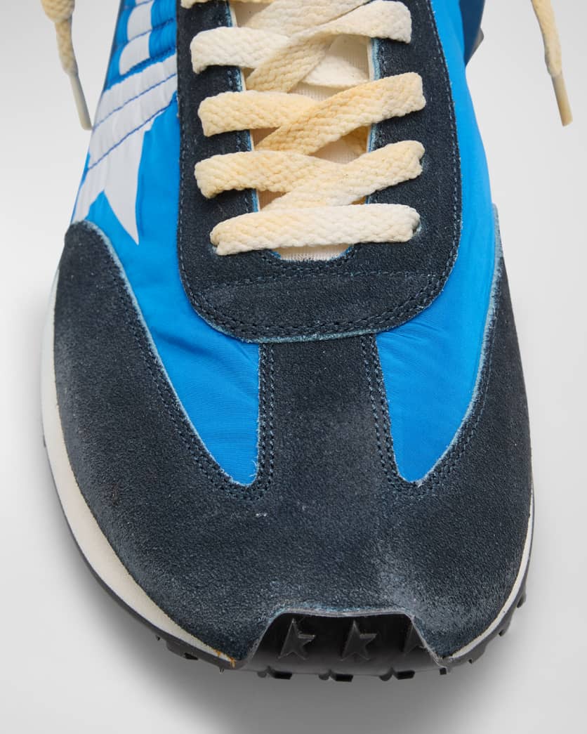 Men's Marathon Nylon and Suede Low-Top Sneakers