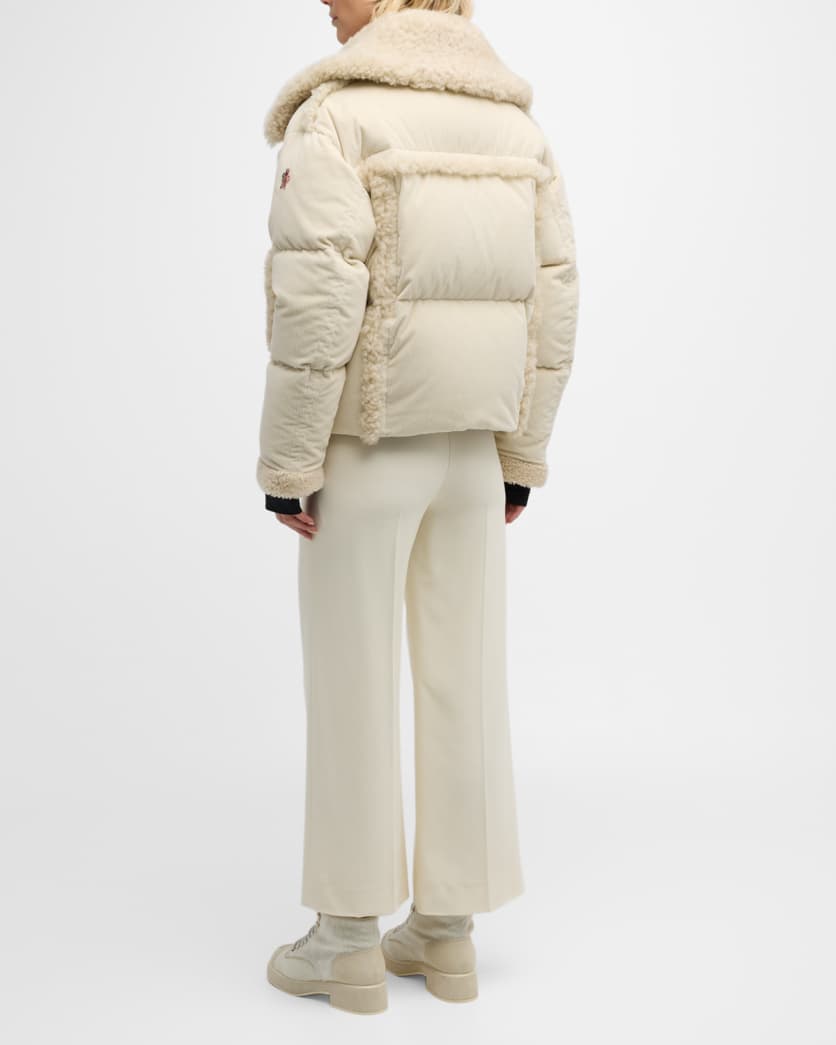 Caleu Corduroy Puffer Jacket with Shearling Trim
