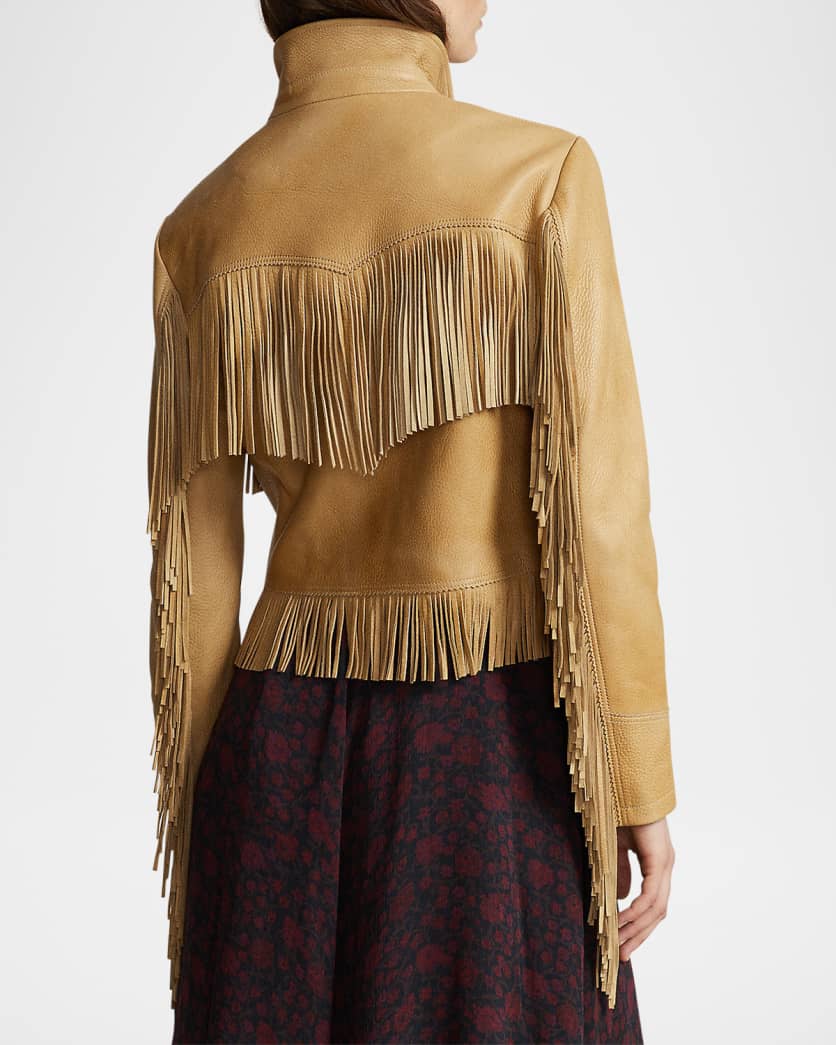 Fringe Waxed Leather Jacket