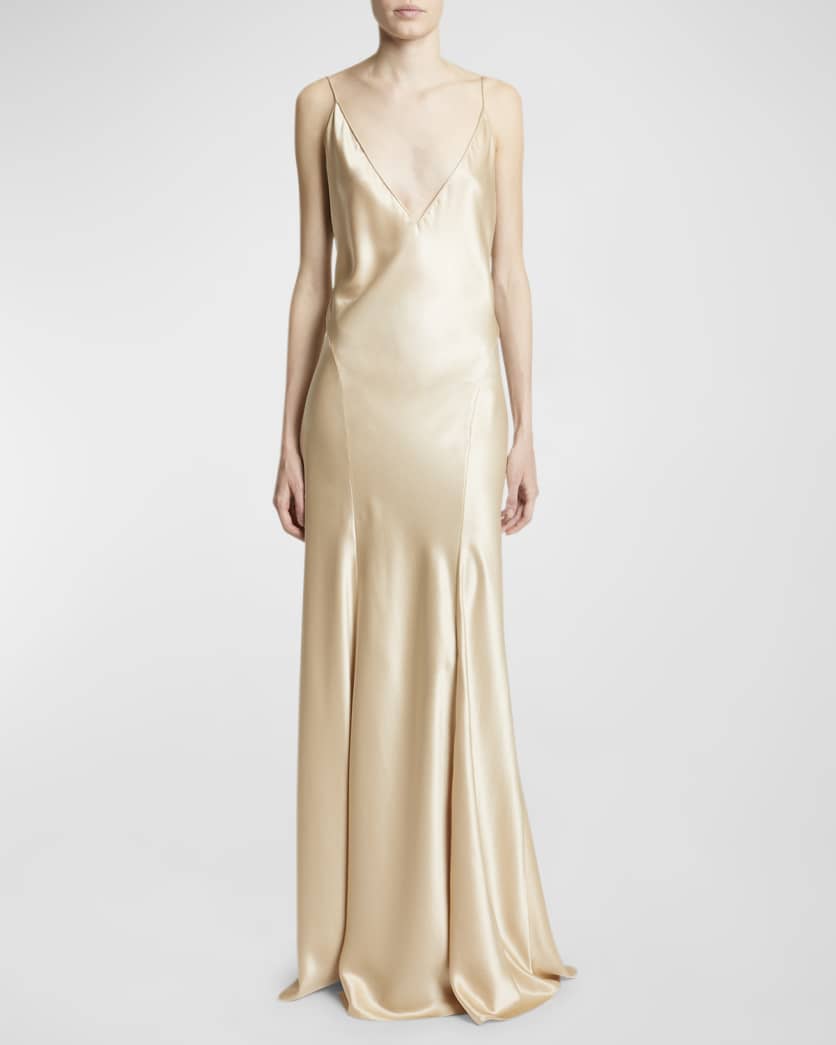 Satin Drop Waist Gown