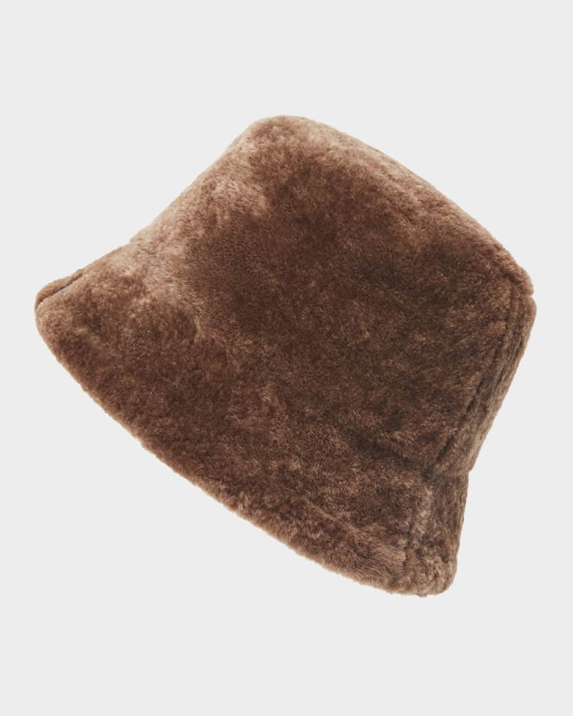 Sheep Shearling Fur Bucket Hat 0