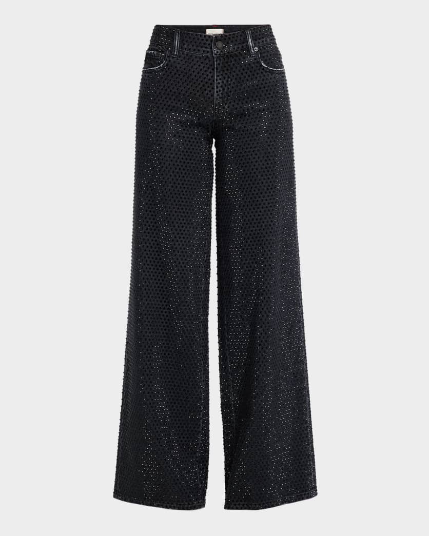 Trish Low-Rise Embellished Baggy Jeans 0