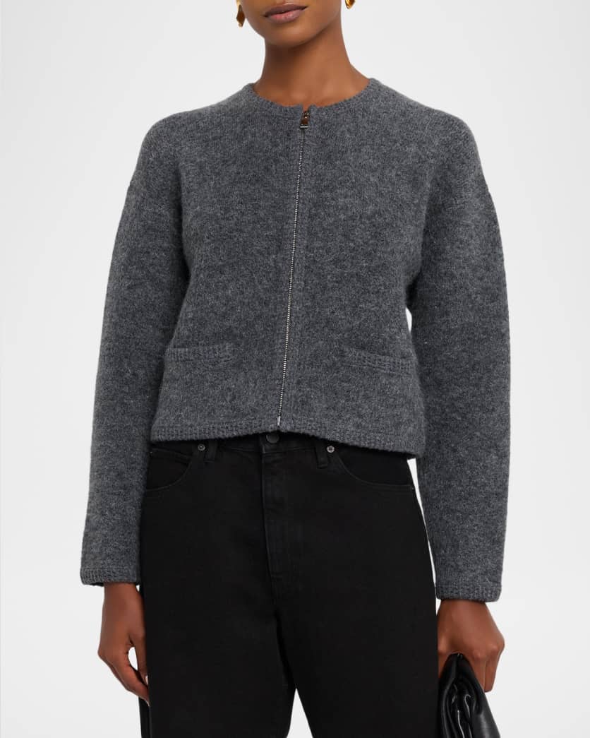 Lofty Crochet Trim Cashmere Cardigan