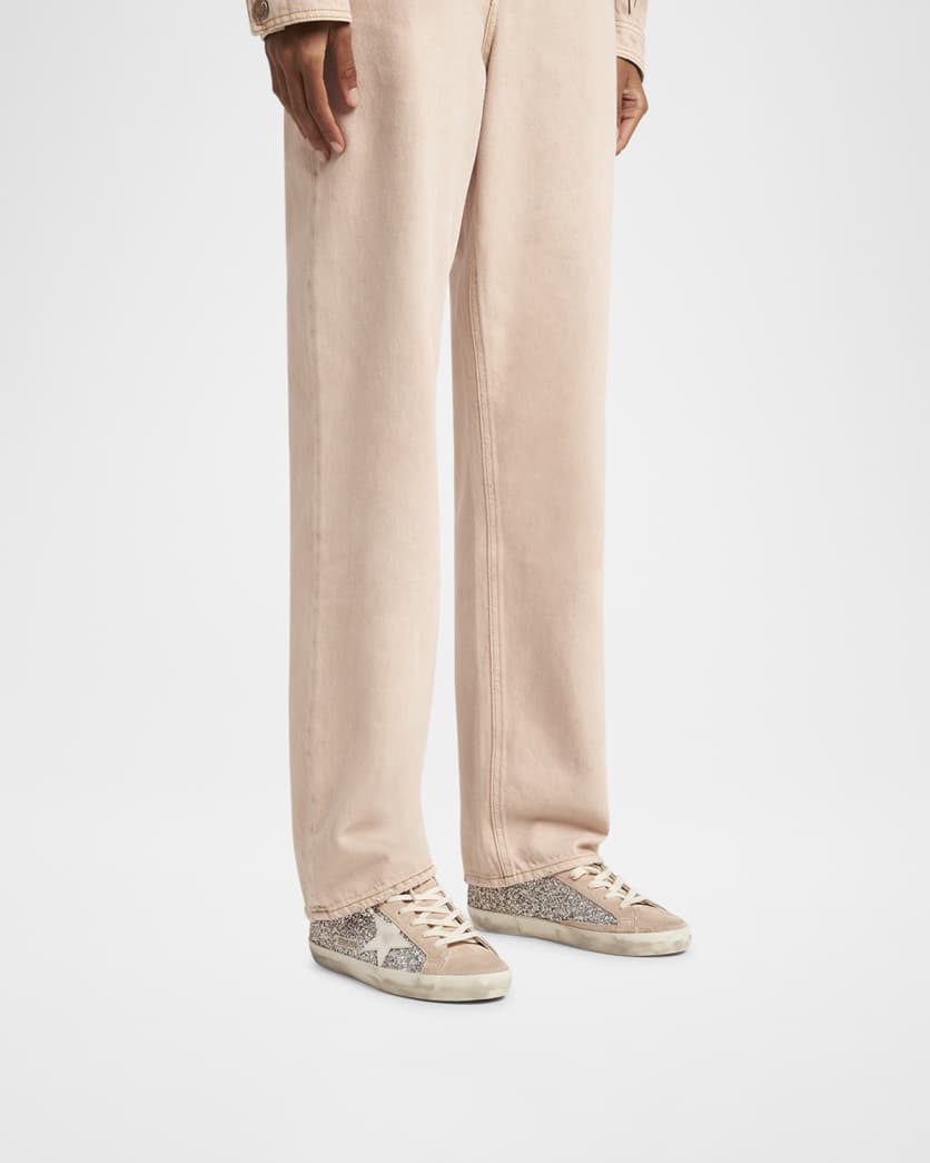 Superstar Glitter Leather Low-Top Sneakers