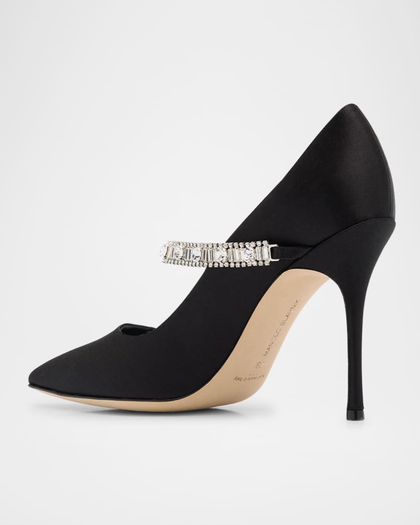 Hamedi Silk Crystal-Buckle Pumps