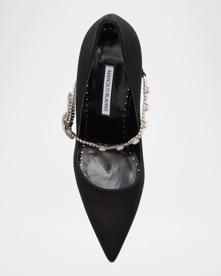 Hamedi Silk Crystal-Buckle Pumps