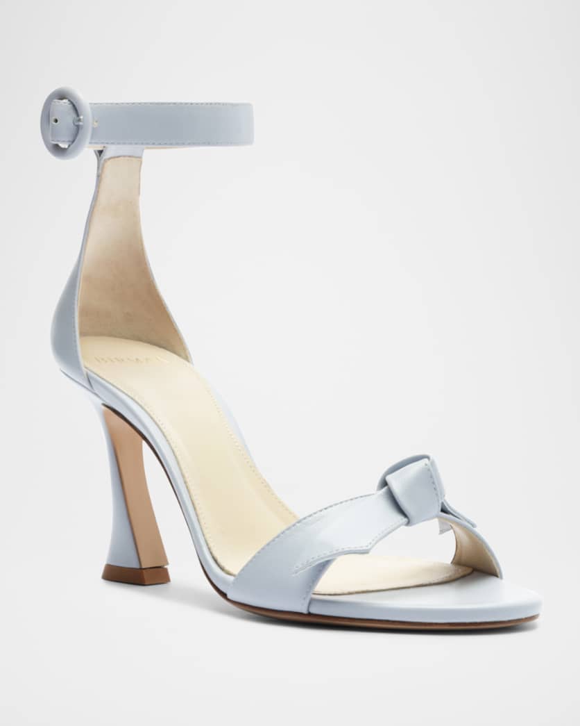 Clarita Knot Ankle-Strap Leather Sandals 