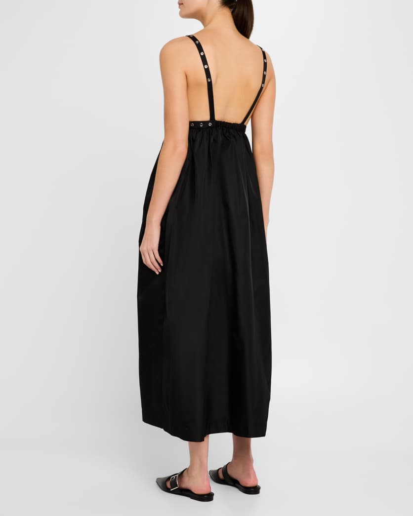 Sleeveless Plunge Empire Midi Dress