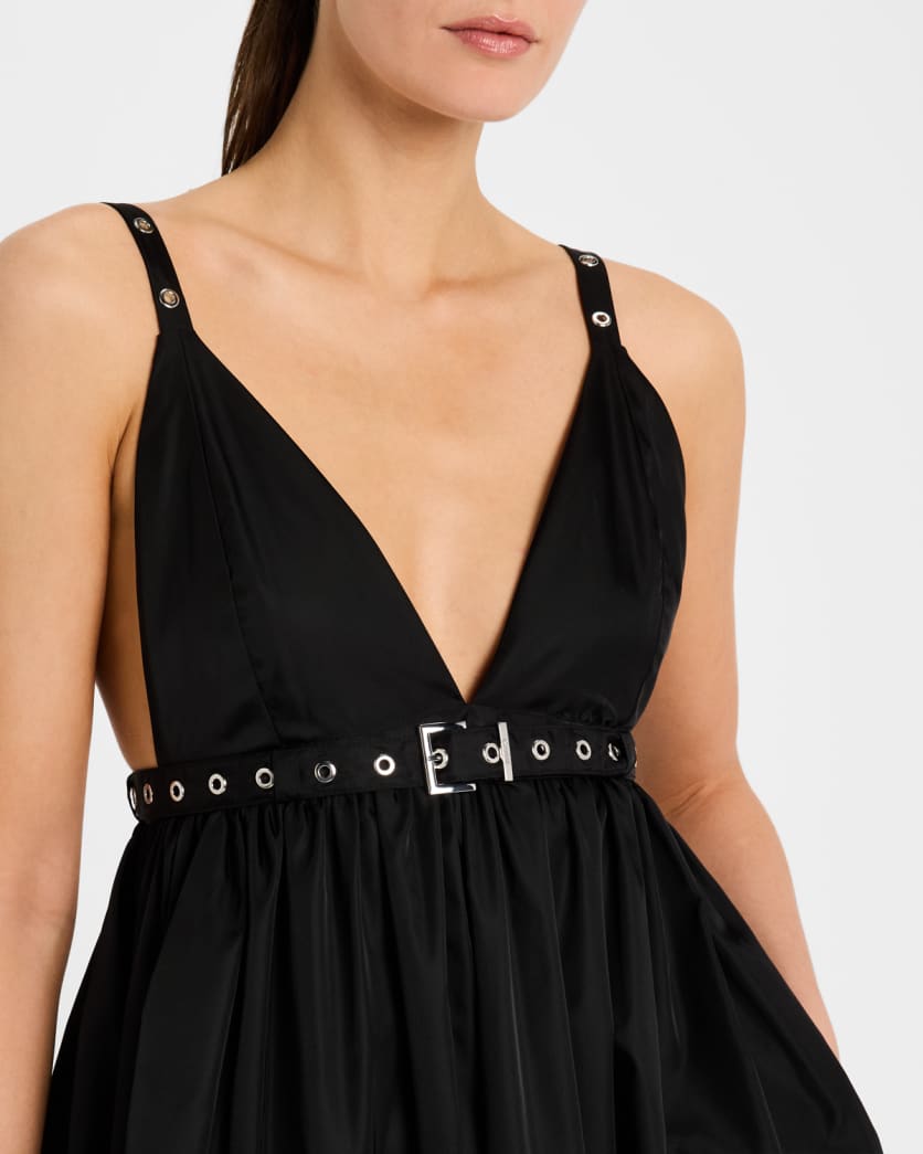 Sleeveless Plunge Empire Midi Dress
