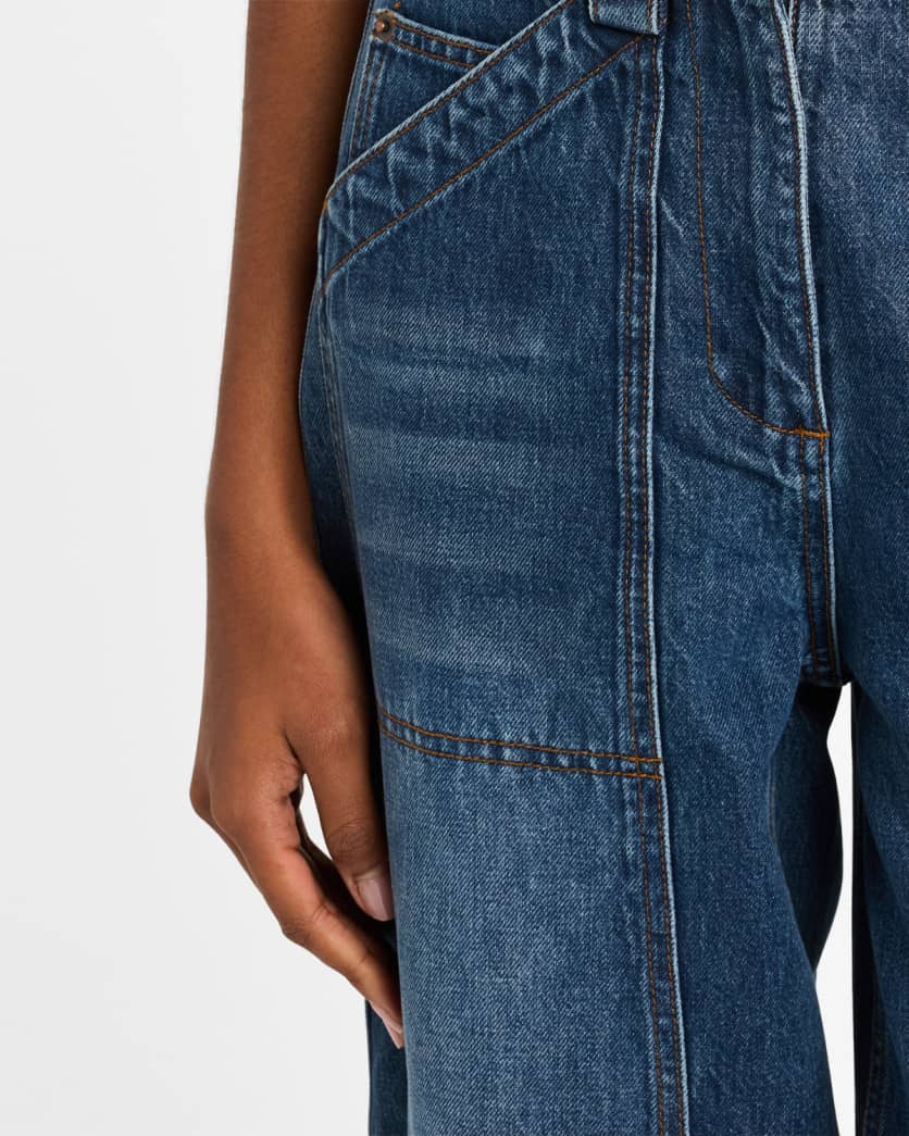 High-Rise Barrel-Leg Denim Pants