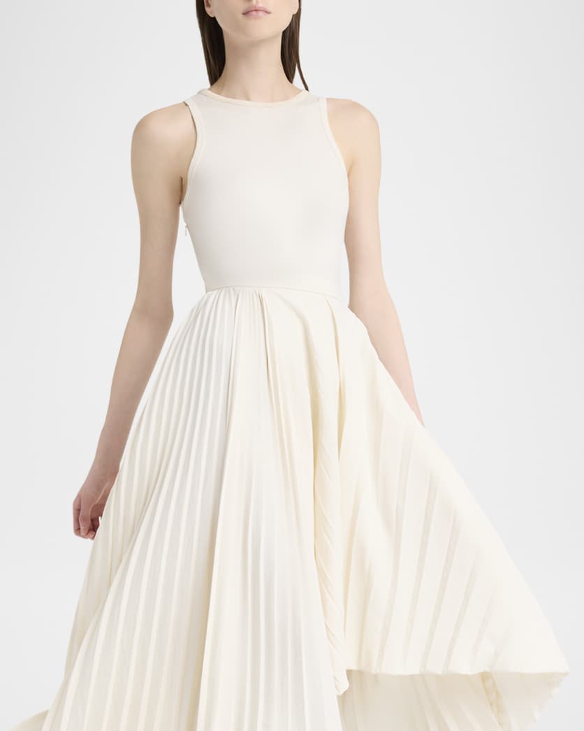 Sleeveless Pleated Skirt Maxi Dress