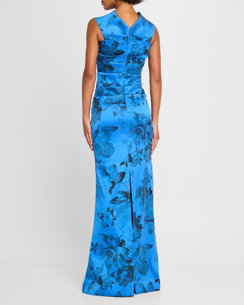 Off-Shoulder Gazar Column Gown
