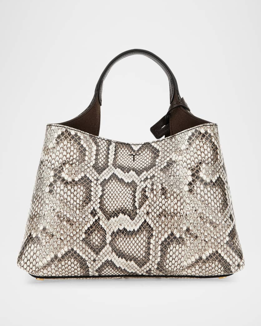 APA Snake-Embossed Leather Top-Handle Bag