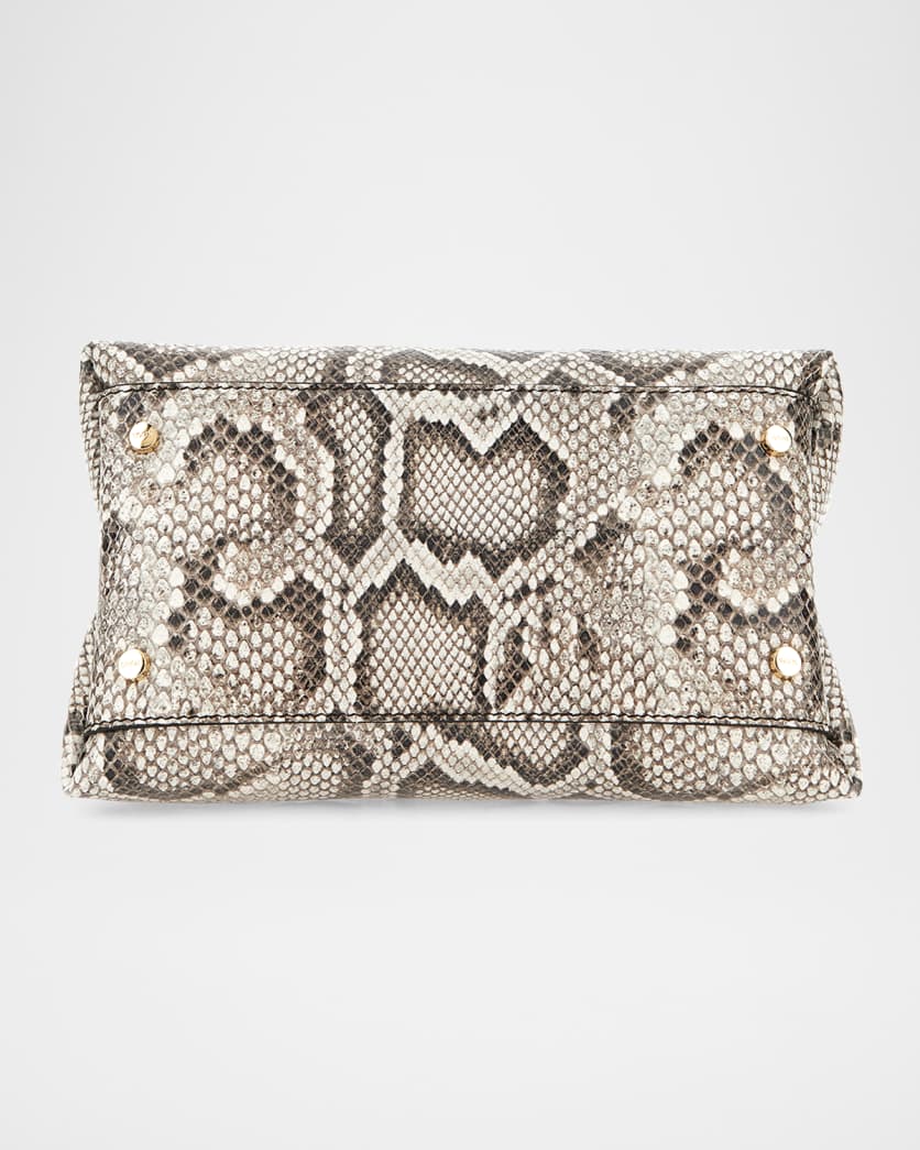 APA Snake-Embossed Leather Top-Handle Bag