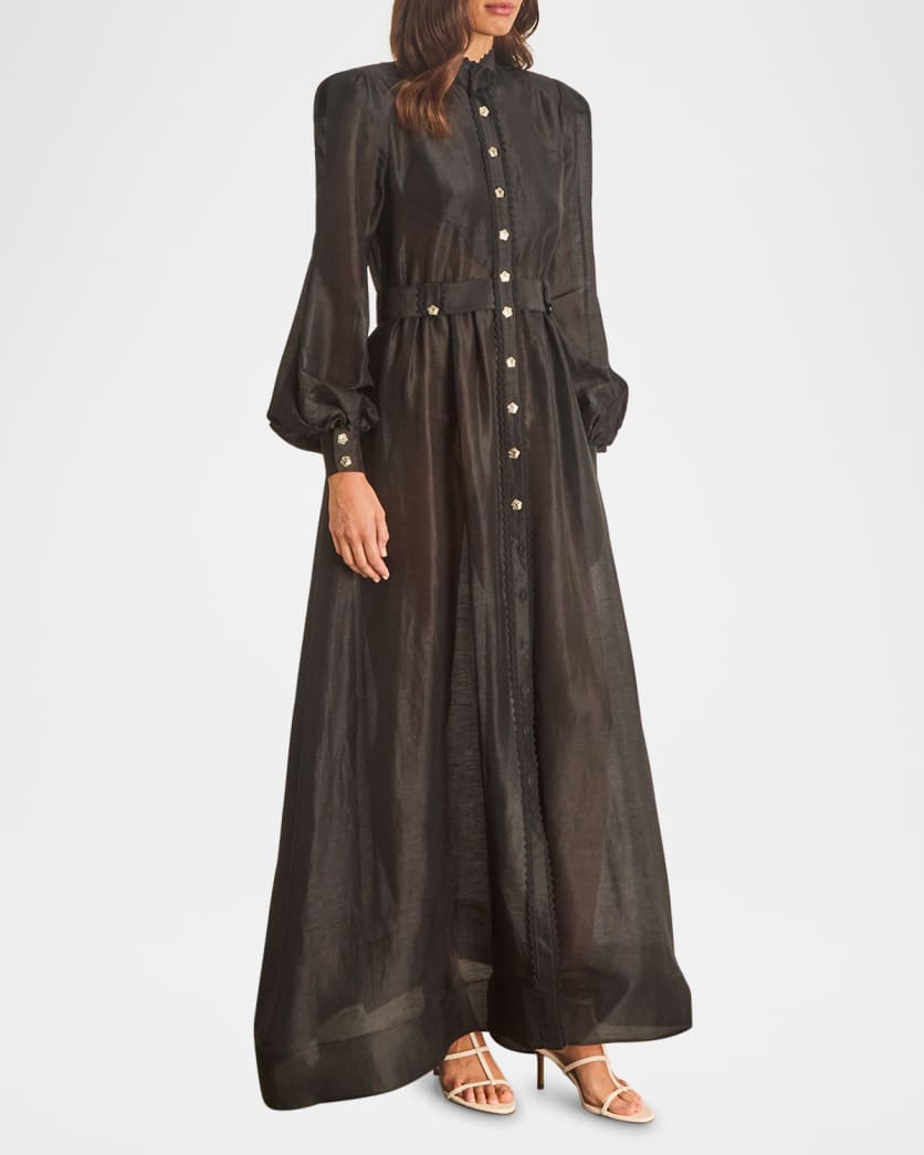 Tiana Linen-Silk Maxi Dress