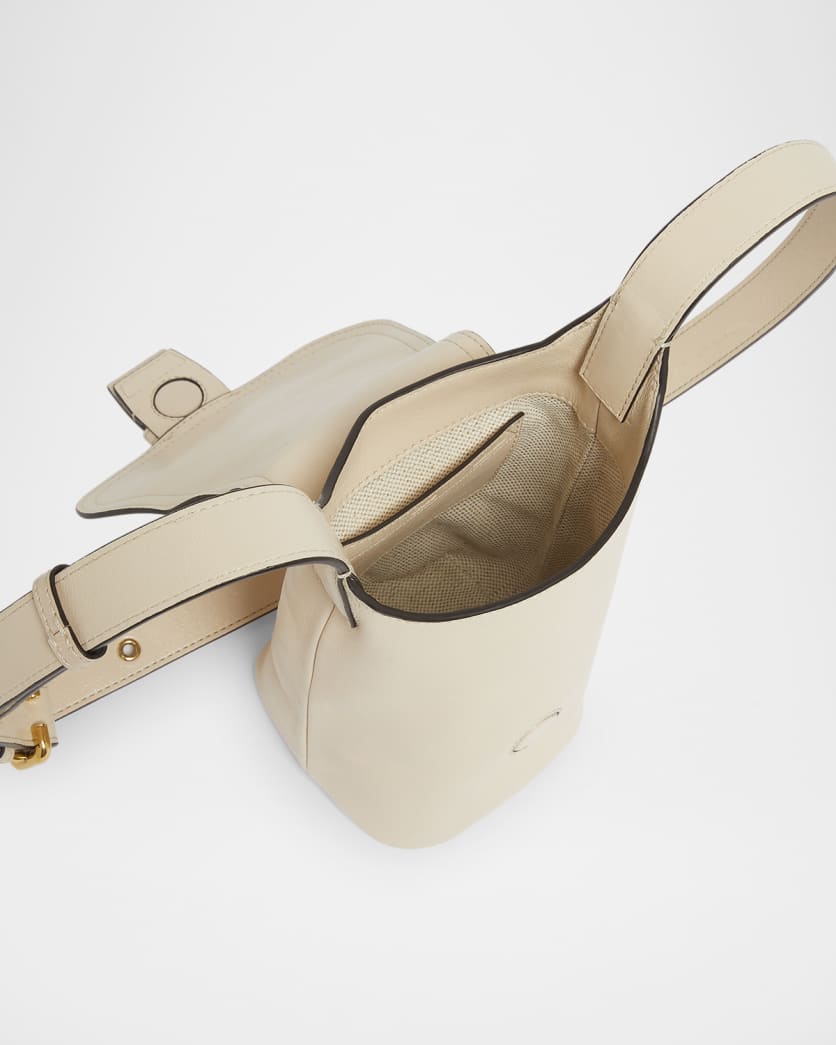 Camera Crossbody Bag in Natural Shiny Buffalo Leather