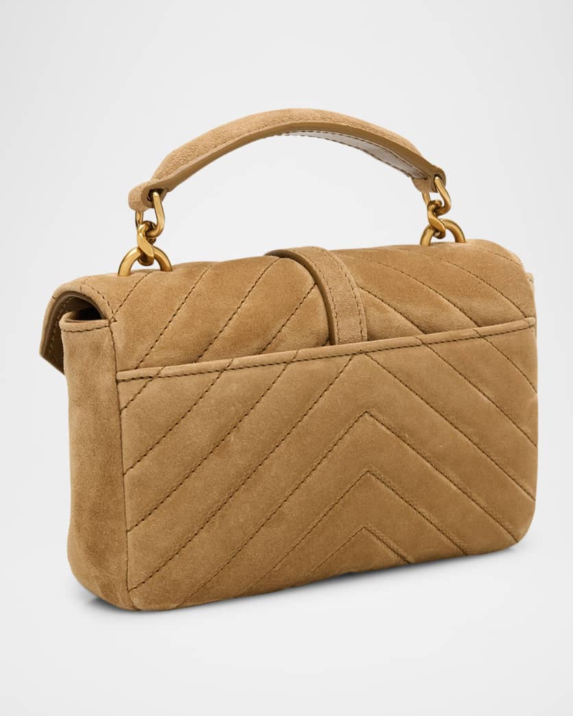 College Mini Chain Shoulder Bag in Suede 