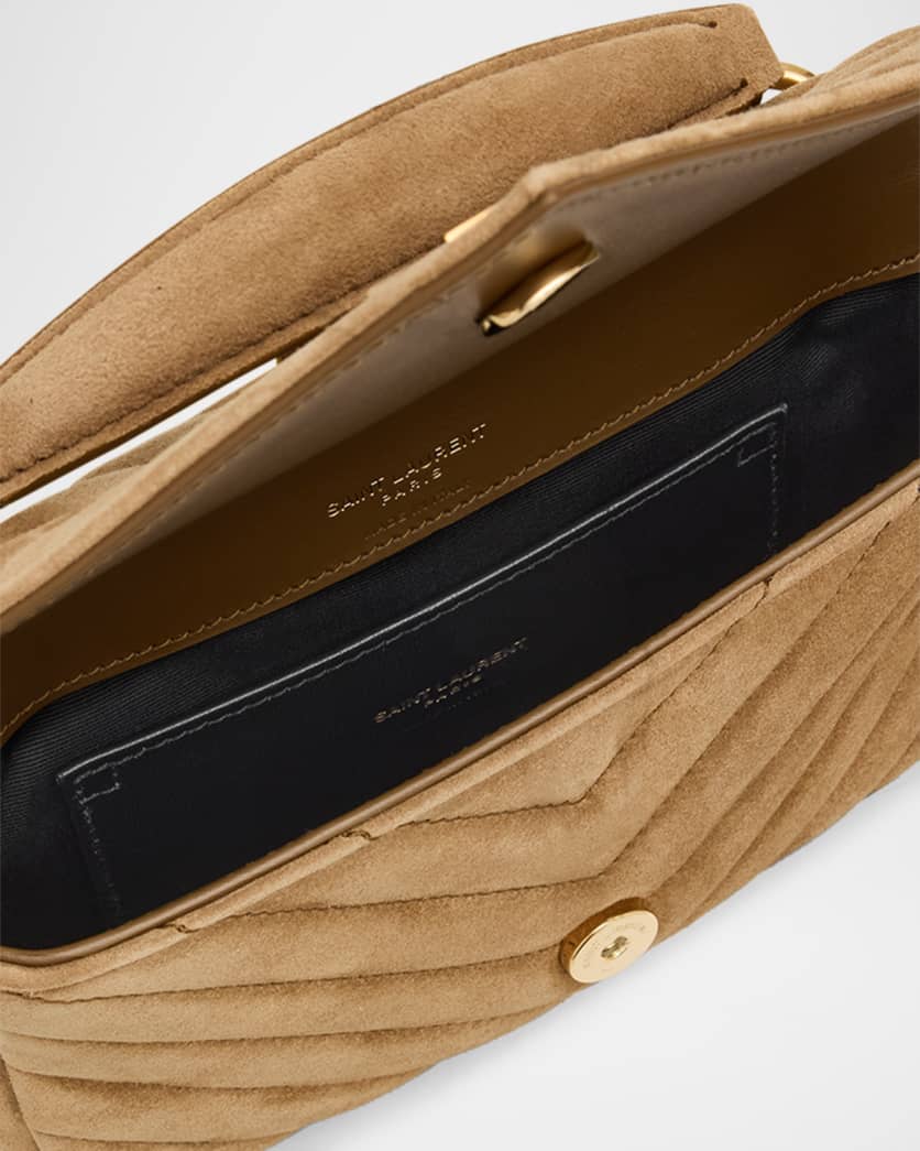 College Mini Chain Shoulder Bag in Suede 