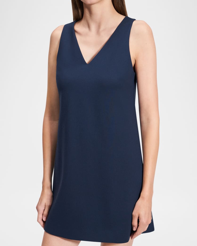  Ponte V-Neck Mini Shift Dress
