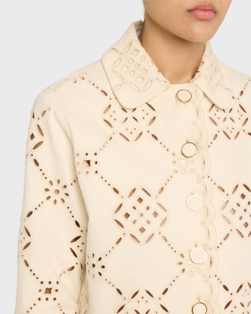 Adelaide Scalloped Eyelet-Embroidered Jacket