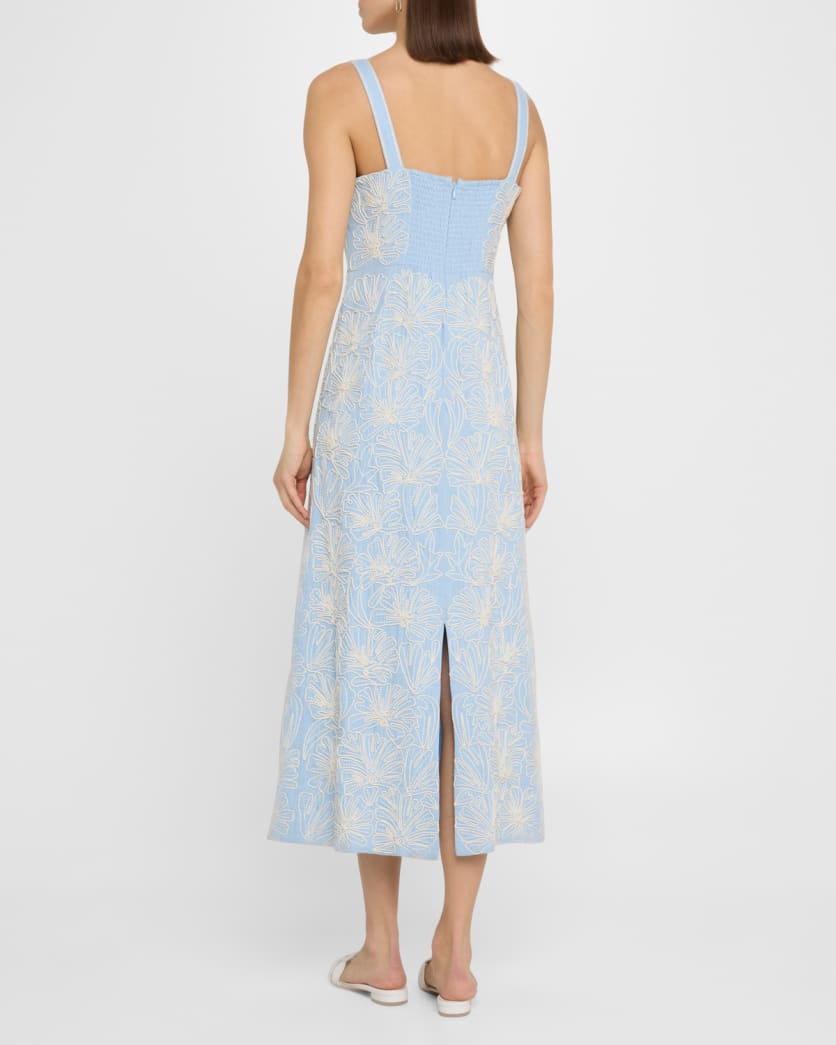 Ella Floral A-Line Midi Dress
