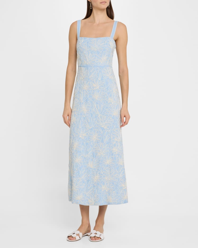 Ella Floral A-Line Midi Dress