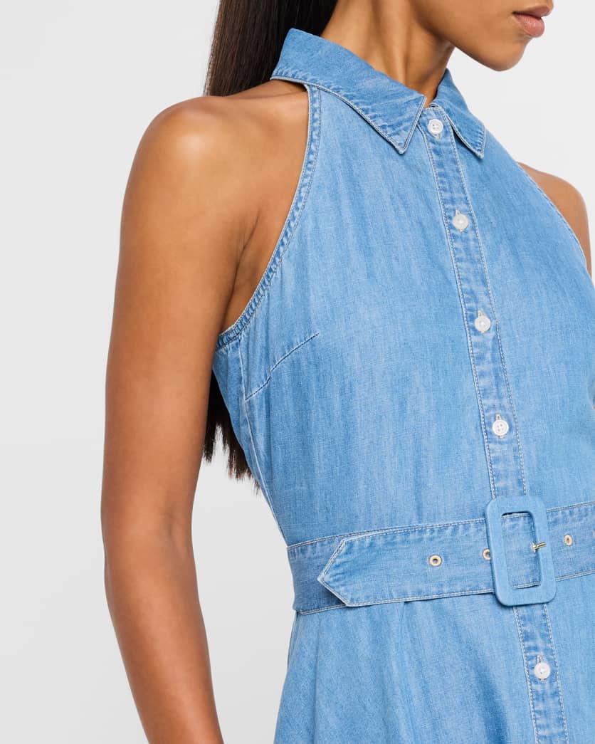 Beau Belted Linen Mini Dress