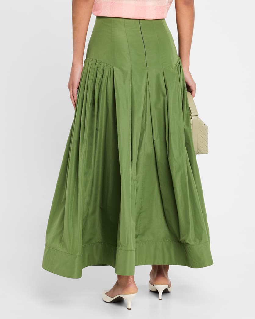 Drop-Waist Pleated Full Ankle Skirt 2