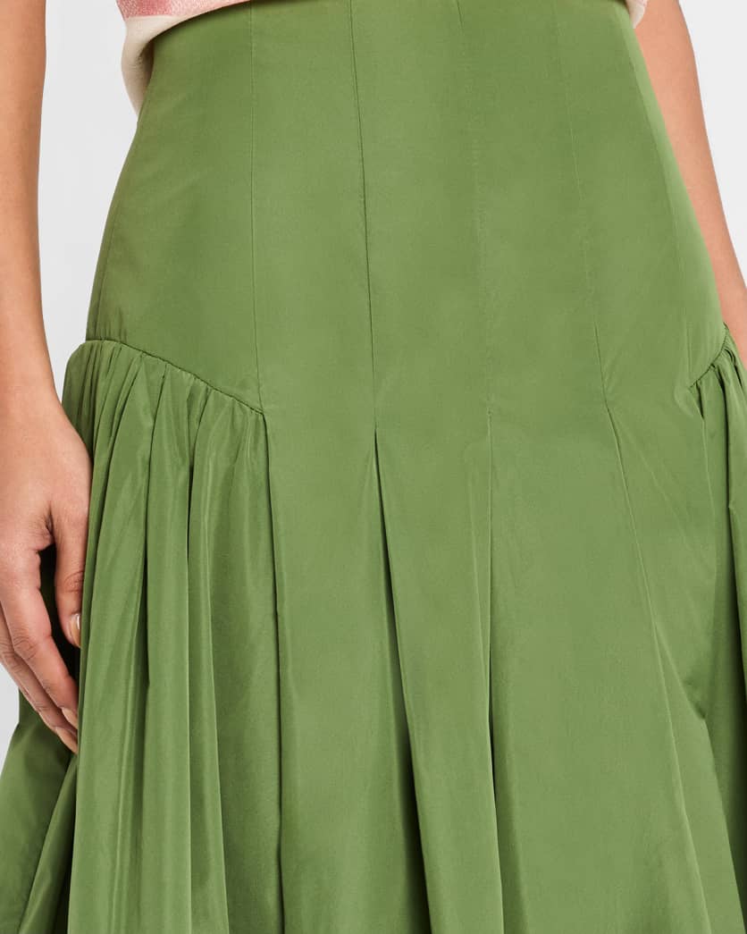 Drop-Waist Pleated Full Ankle Skirt 4